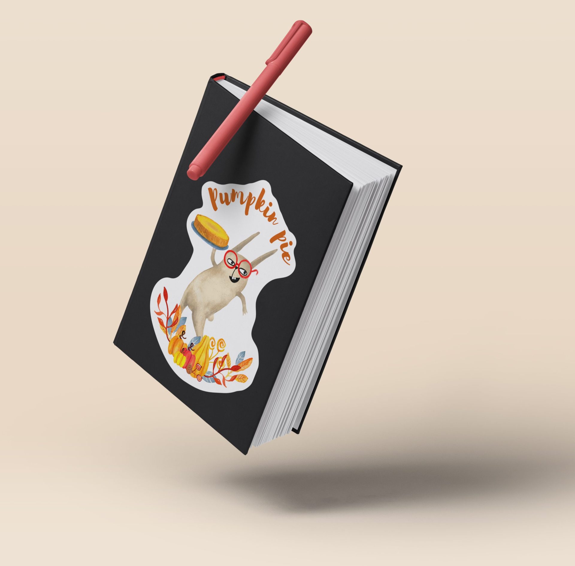 Watercolor autumn funny characters fox rabbit stickers 20 png 10 watercolor-fall-sticker-pack