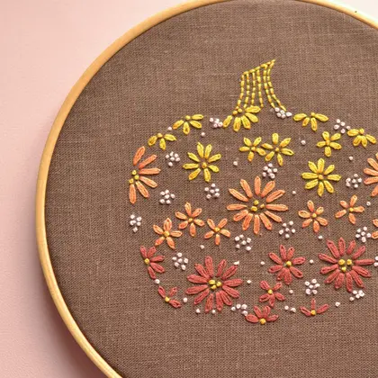 Pumpkin hand embroidery pattern