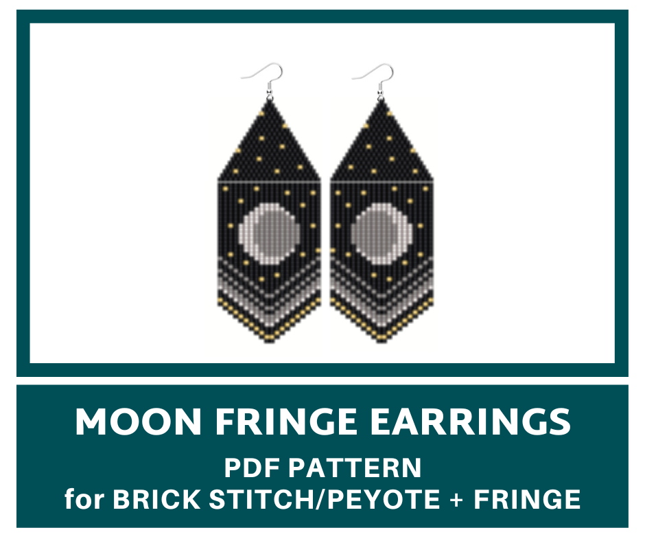 Moon earrings pattern for brick stitch or peyote 1 earringsbeadpattern