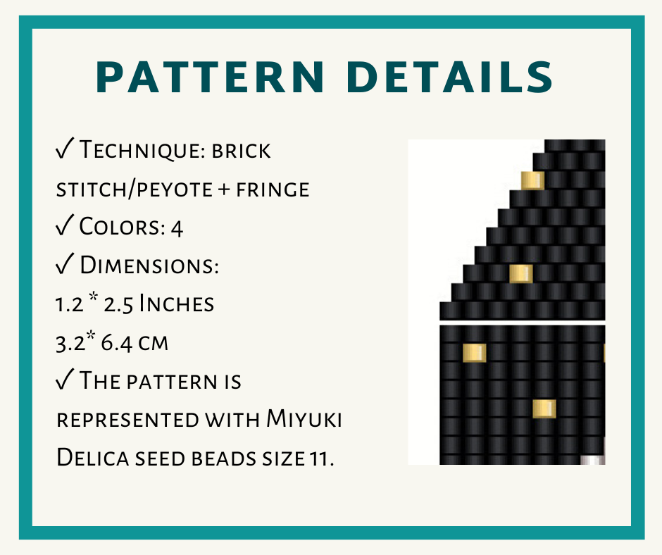 Moon earrings pattern for brick stitch or peyote 2 earringsbeadpattern