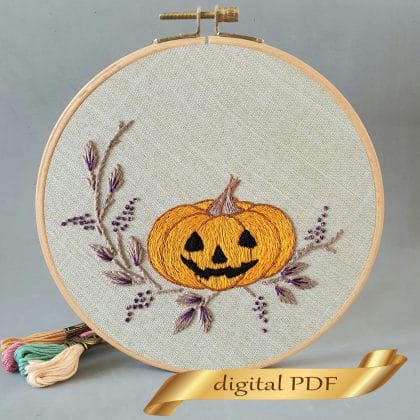 Halloween pumpkin embroidery PDF