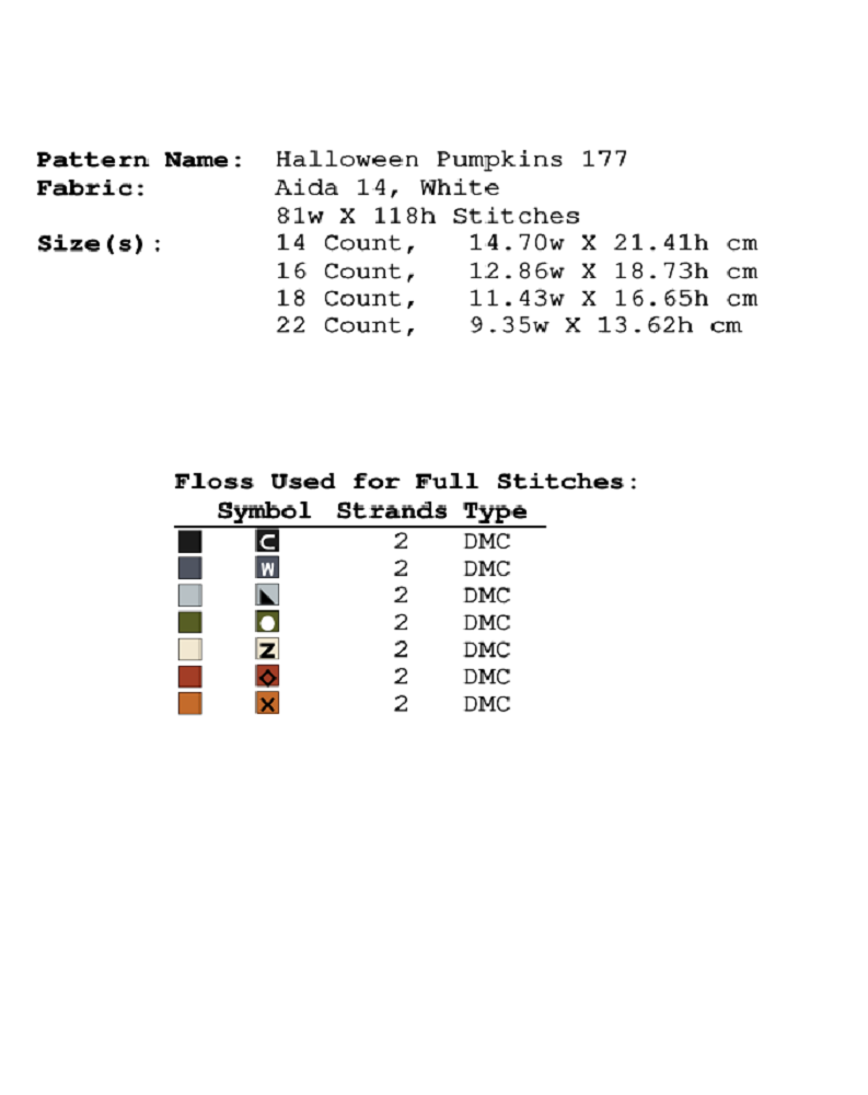 Halloween Cross Stitch Pattern Pumpkins and Crow PDF File 177 5 Halloween Cross Stitch Pattern Pumpkins and Crow PDF File 177 - Image 5