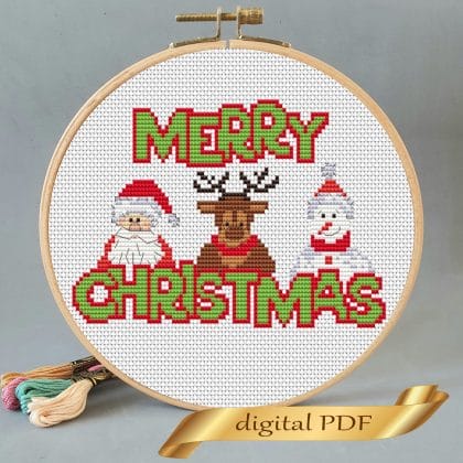 Merry Christmas pattern cross stitch