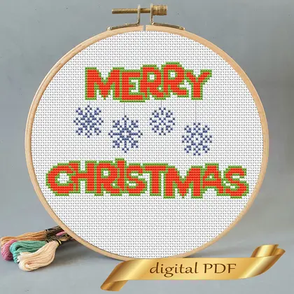 Merry Christmas pattern cross stitch