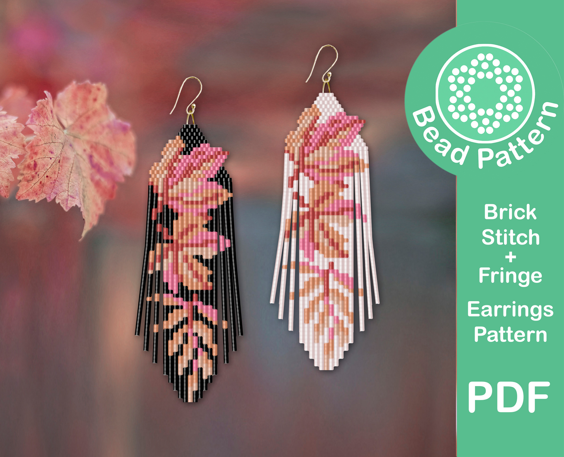 Autumn Leaves fringe earrings pattern 4 Autumn Leaves fringe earrings pattern