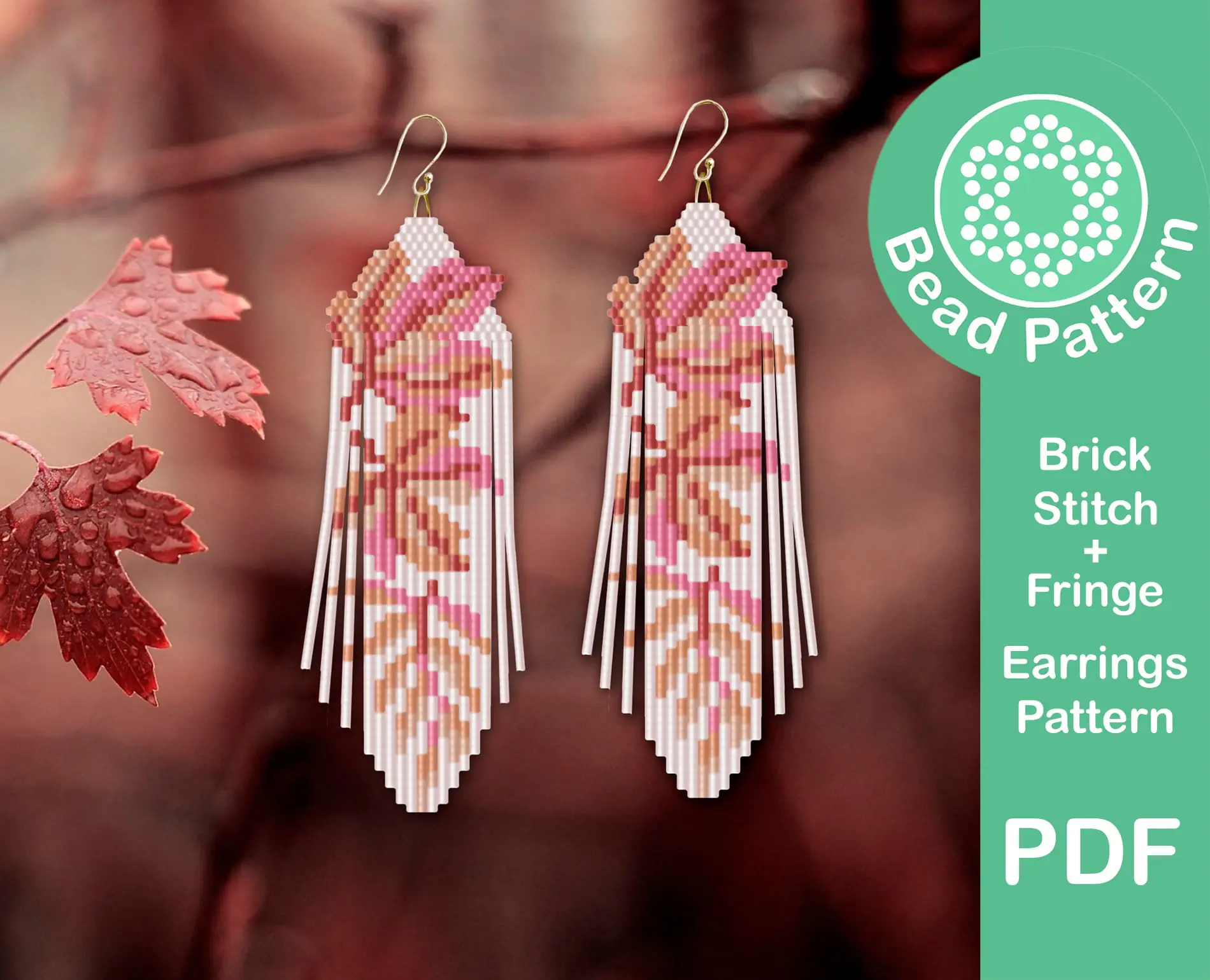 Autumn Leaves fringe earrings pattern 2 Autumn Leaves fringe earrings pattern - Image 2