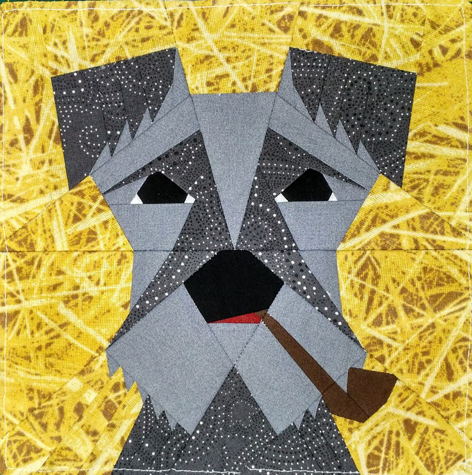 Miniature schnauzer quilt block PDF pattern # 2 Paper Piecing 5 Miniature schnauzer quilt