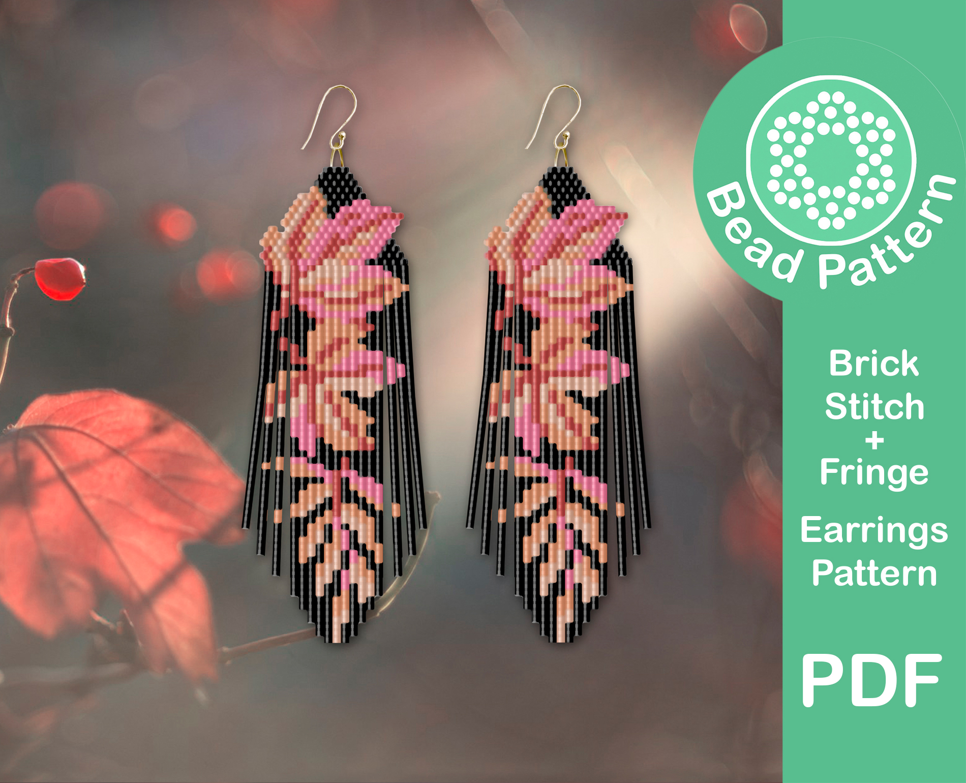 Autumn Leaves fringe earrings pattern 3 Fall Leaves fringe earrings pattern