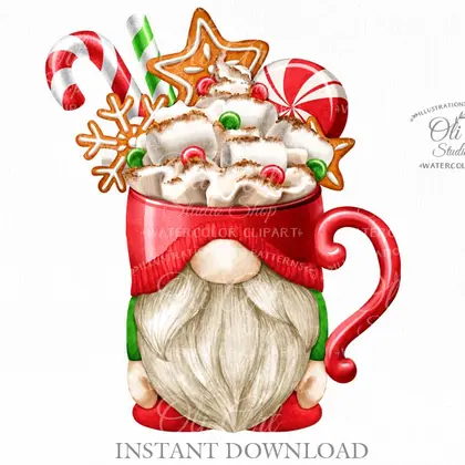 Christmas gnome cup, Christmas sweets, cookie. Holiday Baking.