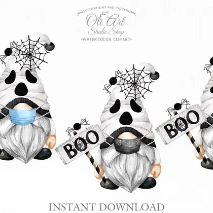 Ghost gnome design, Face Mask, ghost clip art, halloween