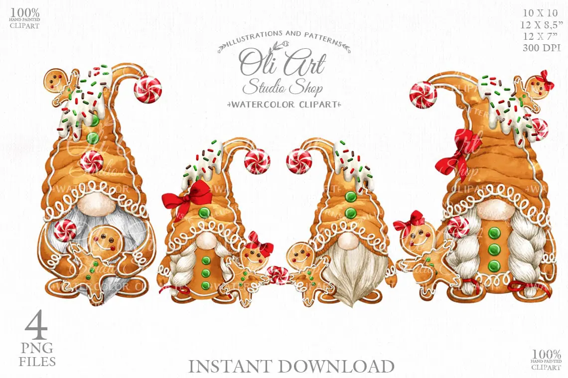Christmas Gingerbread Family gnome digital clipart Gingerbread Man 1 Christmas Gingerbread Family gnome digital clipart Gingerbread Man
