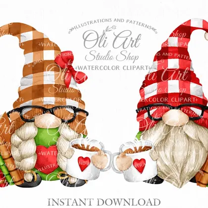 Writer gnome, digital clipart png book lover cute characters