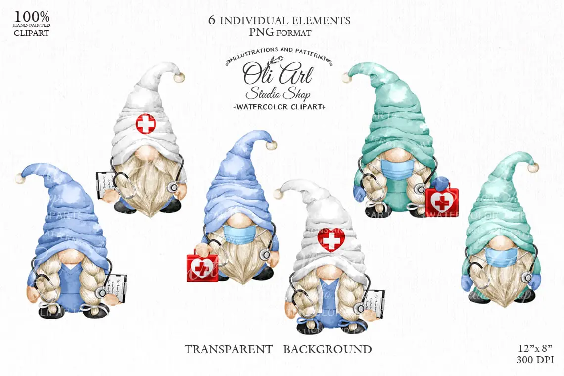 Doctors gnomes clip art png, nurse, medical, digital download 1 Doctors gnomes clip art png, nurse, medical, digital download