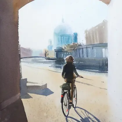 With a breeze along the embankment of the Spree