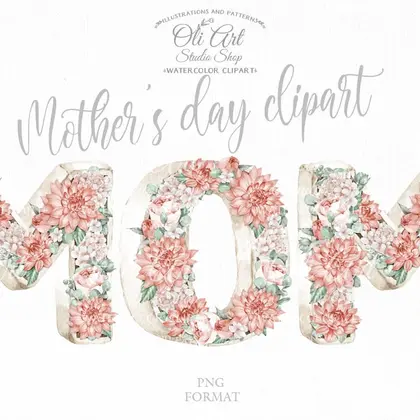 Mother's Day design, mom clipart, png file, printable art