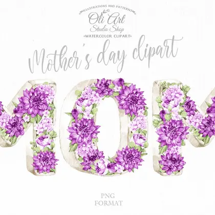 Mother's Day design, mom clipart, png file, printable art