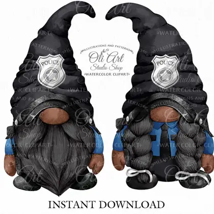 Police gnomes clip art png, policeman