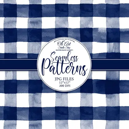 Seamless patterns buffalo blue clipart