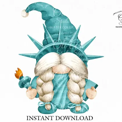 Statue of Liberty Gnome, New York digital clipart