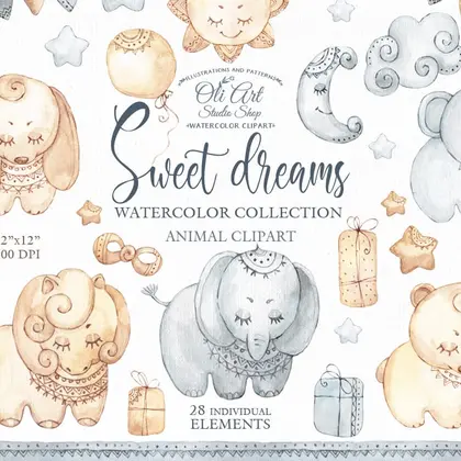 Posters Sweet Dreams clipart png watercolor Hand Drawn graphics