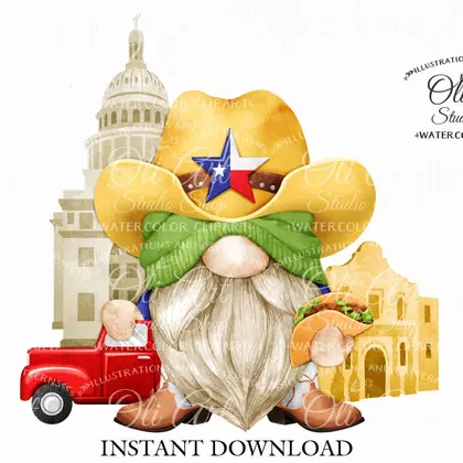 Gnome digital clipart. Texas. Cute TEXAS STATE, Texas