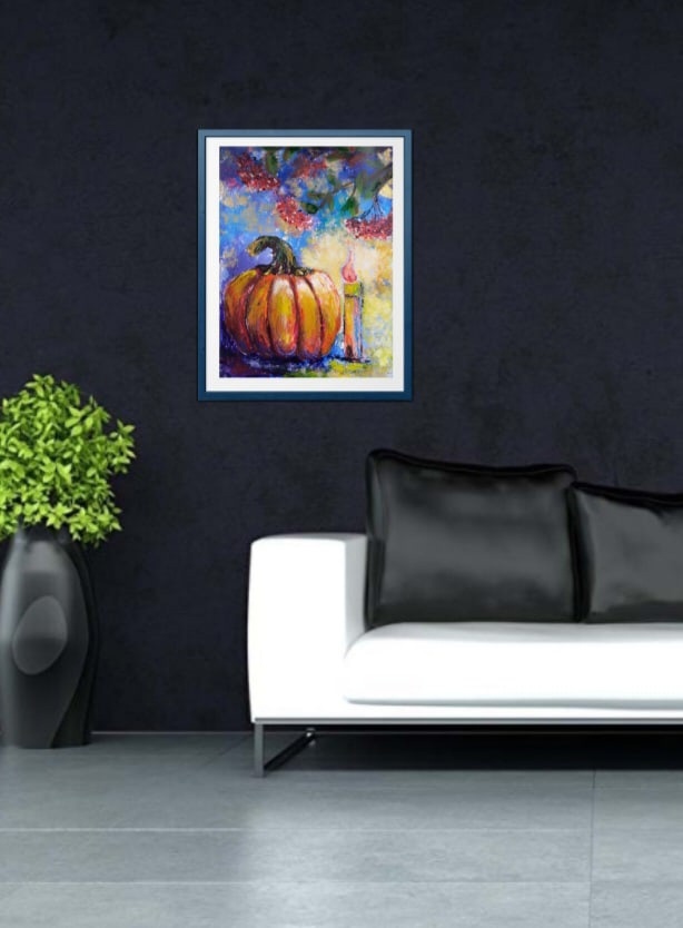 Halloween Pumpkin Painting 12*16" Autumn Rowan by Yalozik 5 Halloween Pumpkin Painting 12*16" Autumn Rowan by Yalozik - Image 5