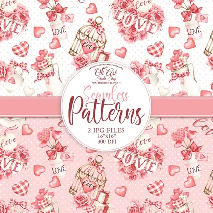Valentines Day seamless patterns Valentines Patterns Love Patterns