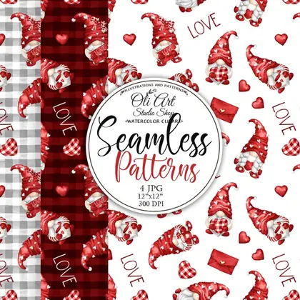 Valentine’s day red gnomes. Valentine Patterns, Love Patterns