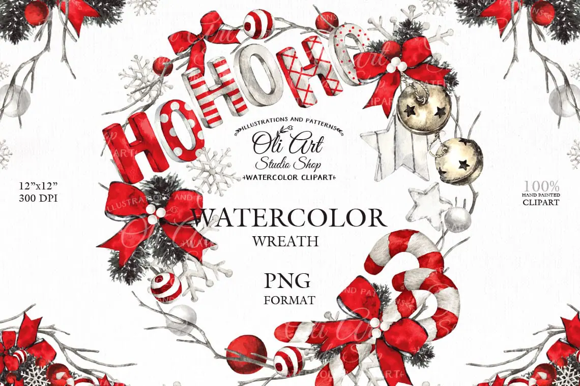 Сhristmas wreath clipart. Happy holidays. Xmas clip art. 1 Сhristmas wreath clipart. Happy holidays. Xmas clip art.