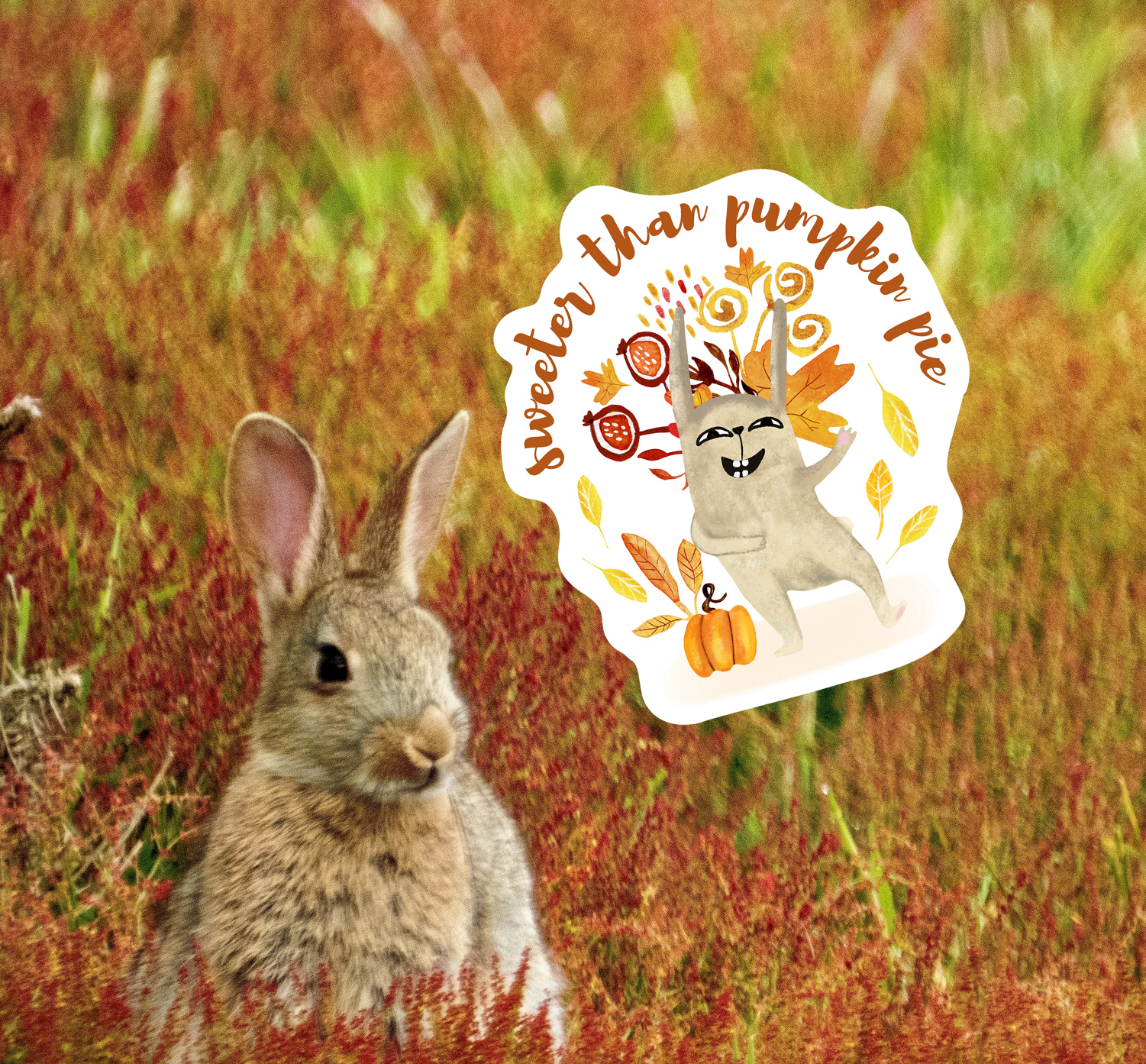 Watercolor autumn funny characters fox rabbit stickers 20 png 4 watercolor fairy art