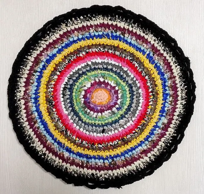 Knitted Handmade Round Rag Rug.Russian Country style.Rustic decor 1 Knitted Handmade Round Rag Rug.Russian Country style.Rustic decor