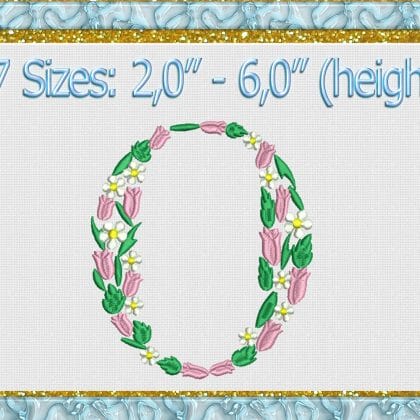 Letter O embroidery