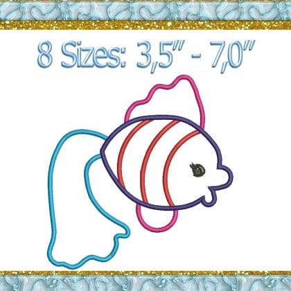 Fish Applique Design embroidery design