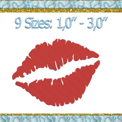 Lips machine embroidery design