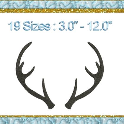 Antler machine embroidry design