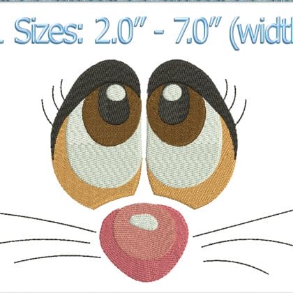 Bunny Face Embroidery Design