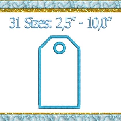 Price Tag Applique Machine Embroidery design