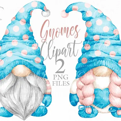 Gnome clipart. Clip art png, сute characters, hand drawn graphics