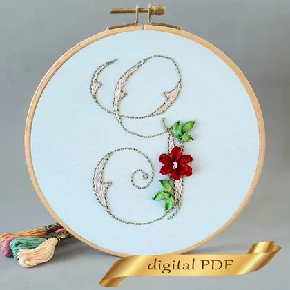 Floral alphabet letter G
