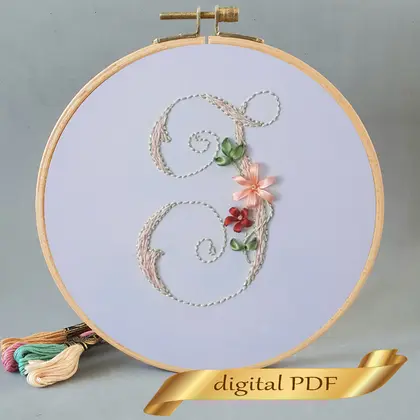 Floral alphabet letter J