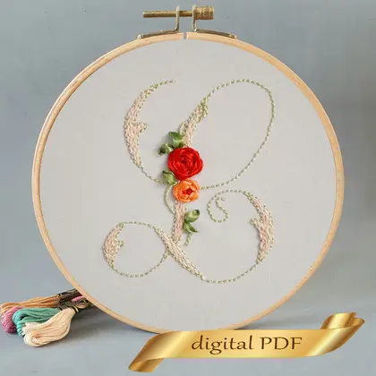 Floral alphabet letter L