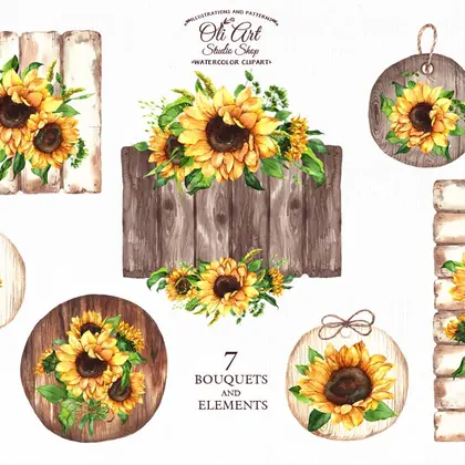 Sunflowers woods clipart png