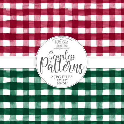 Seamless patterns buffalo green ref clipart plaid