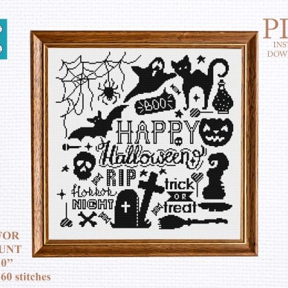 set 3 of halloween cross stitch scheme