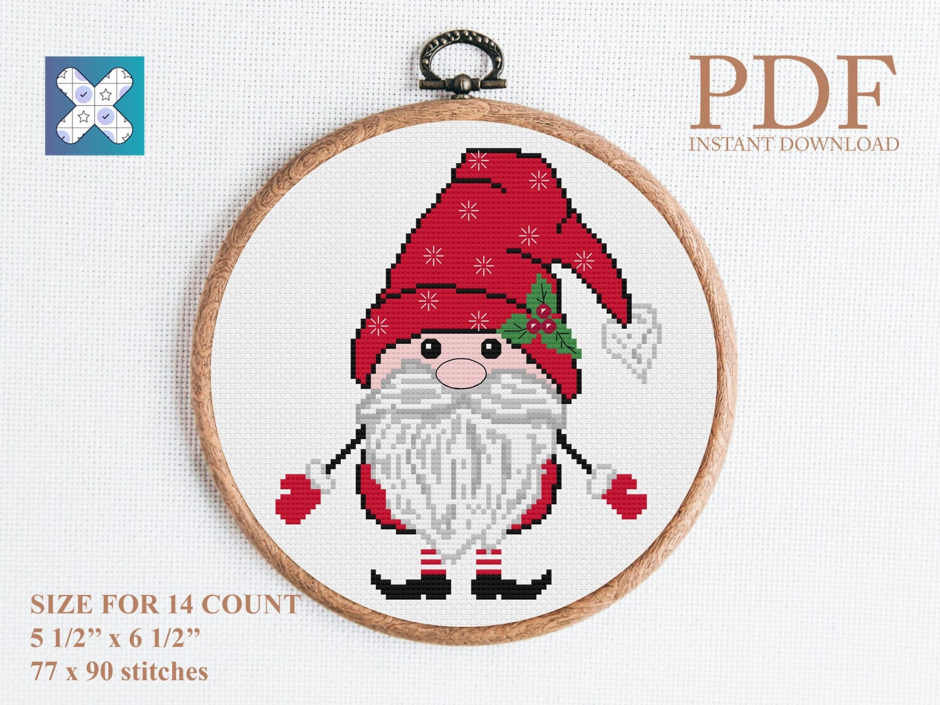 Christmas gnome cross stitch pattern 1 christmas gnome