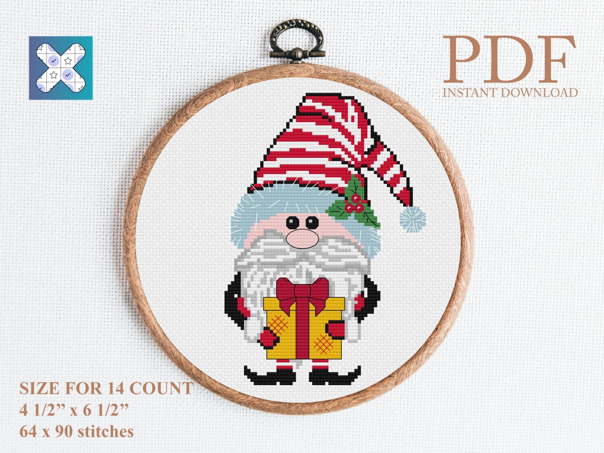 Christmas gnome 2 cross stitch pattern 1 Christmas gnome 2 cross stitch pattern