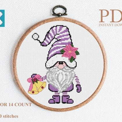 Christmas gnome 4 cross stitch pattern