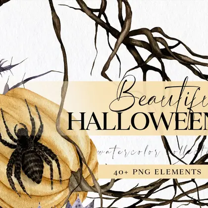 watercolor halloween clip art