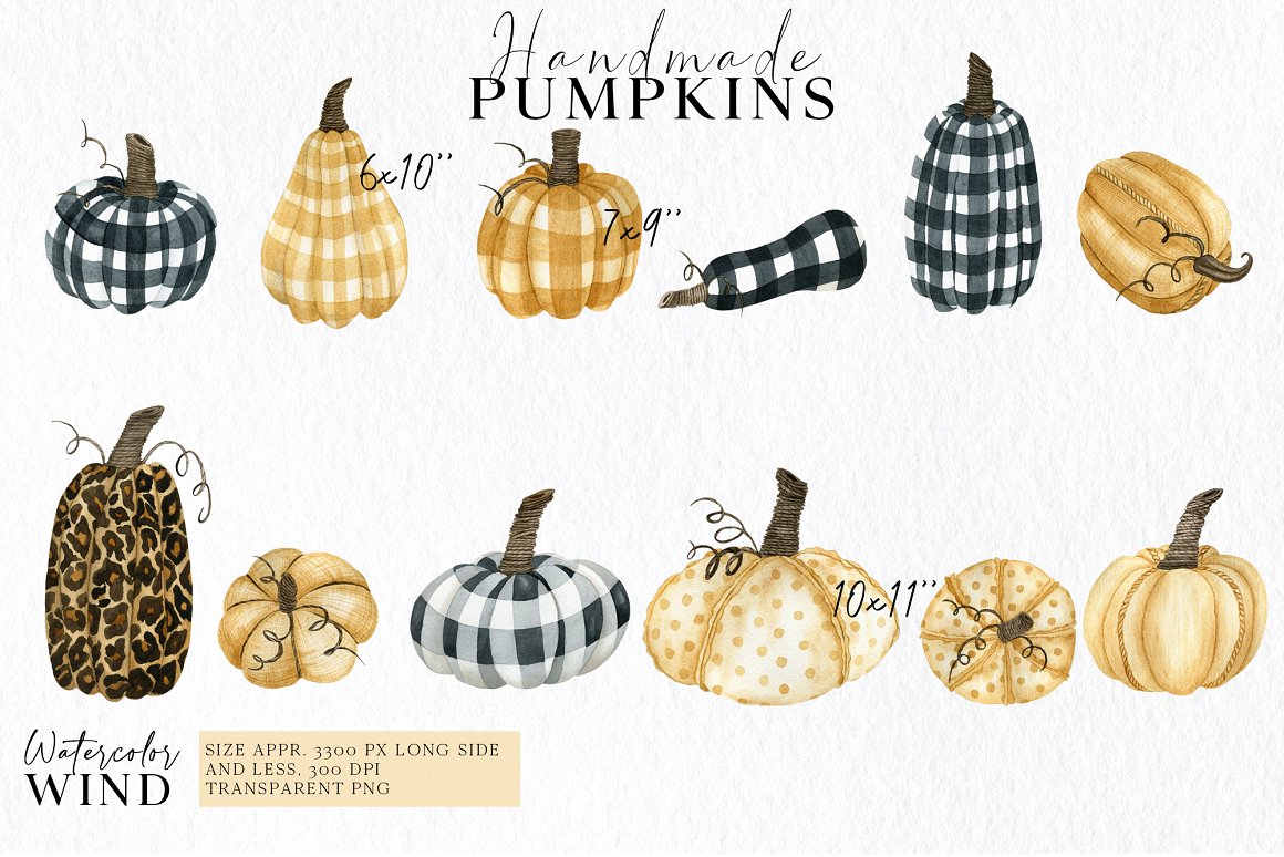 Checkered fall plaid pumpkin clipart autumn thanksgiving 2 checkered pumpkins clip art