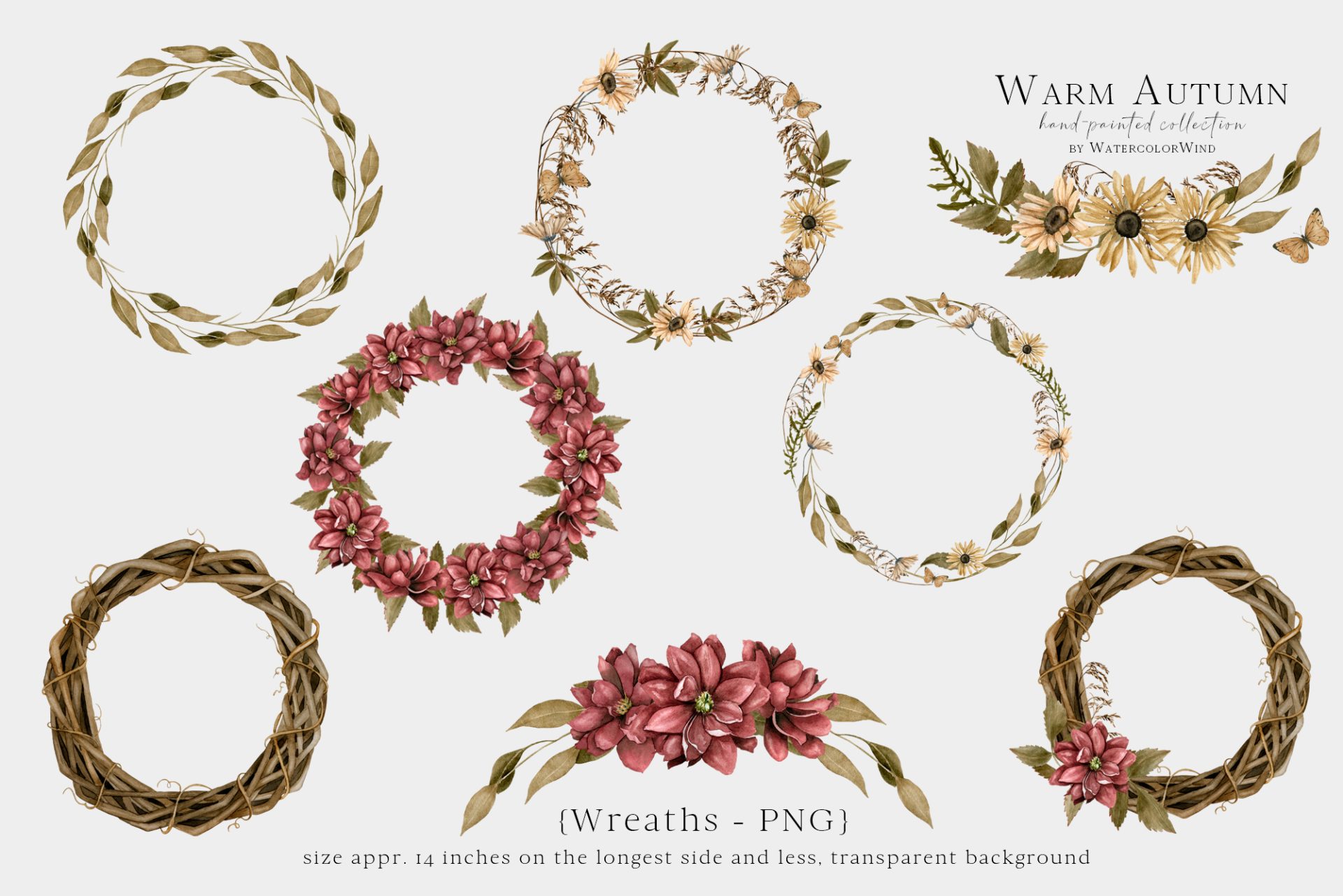 Fall Floral Watercolor Clip Art with Dahlia, Marigold Flowers 5 Fall Floral Watercolor Clip Art with Dahlia, Marigold Flowers - Image 5